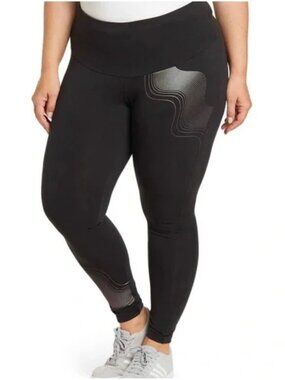 Adidas Leggings Women 2XL Black Athletic Pants High Waist Workout Activewear